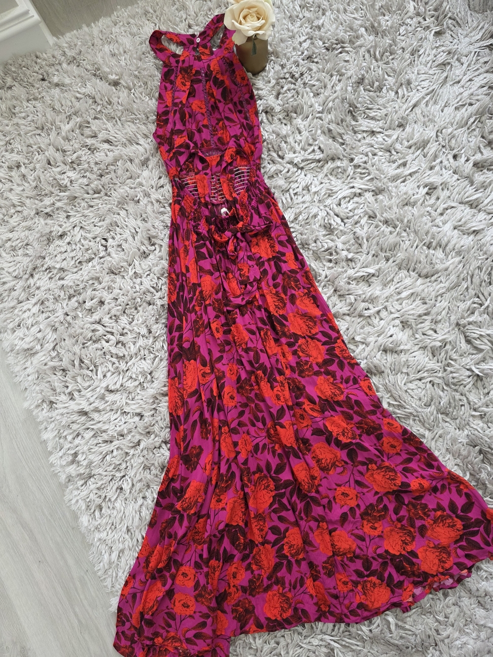 Abel The Label Floral Maxi Dress - Smocked Waist Sz S - Picture 9 of 16